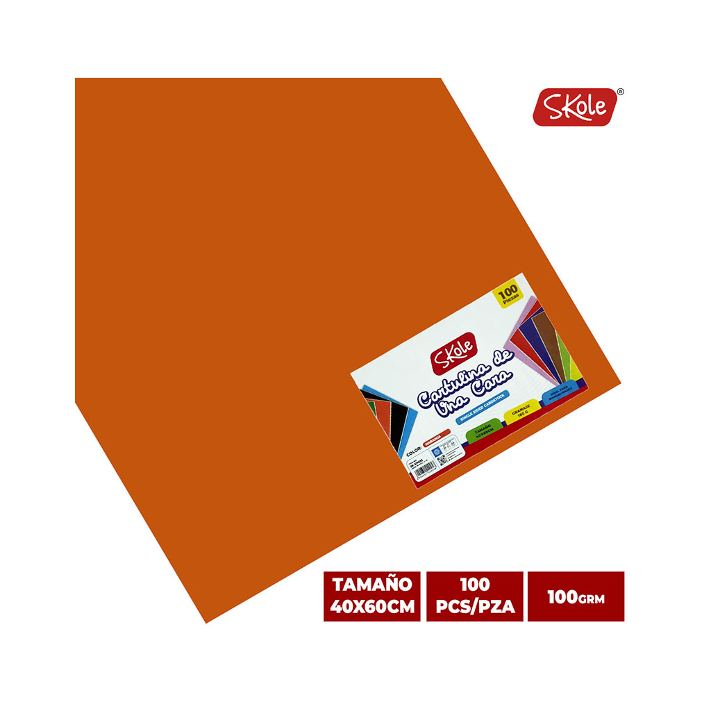 CARTULINA DE UNA CARA NARANJA PLIEGO 40x60CM (100PZAS) CARTULINA DE UNA CARA NARANJA PLIEGO 40x60CM (100PZAS)
