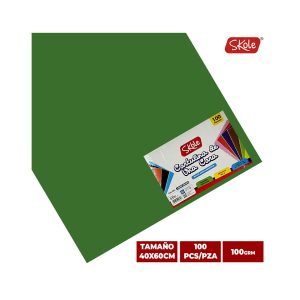CARTULINA DE UNA CARA VERDE OSCURO PLIEGO 40x60CM (100PZAS)