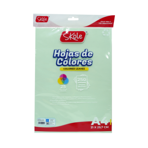 HOJAS DE COLORES A4 / 25 COLORES (250HOJAS)