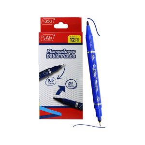 PLUMON DOBLE PUNTA AZUL (12 PZAS)