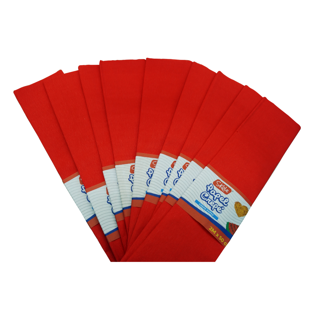 PAPEL CREPE ROJO 2MX50CM (10PZAS) PAPEL CREPE ROJO 2MX50CM (10PZAS)