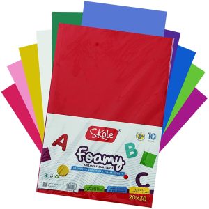 GOMA EVA A4 COLORES SURTIDOS 20x30CM 1.8MM (10PZAS)