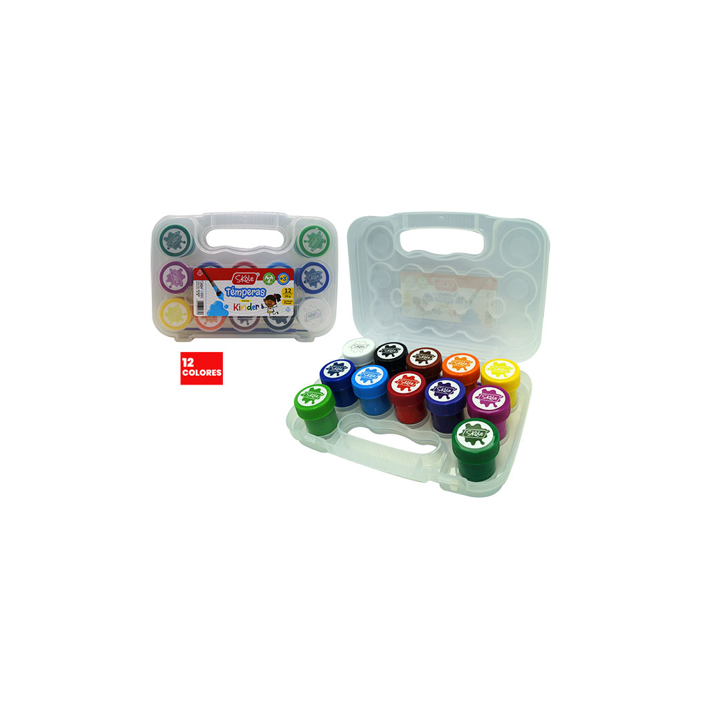 TEMPERA SET MALETIN 12 COLORES 20GR
