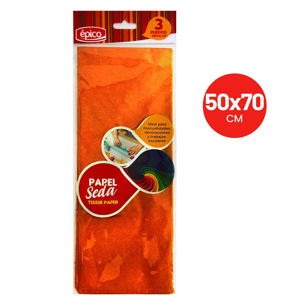 PAPEL VOLANTIN NARANJA 50X70 (3PZAS) PAPEL VOLANTIN NARANJA 50X70 (3PZAS)