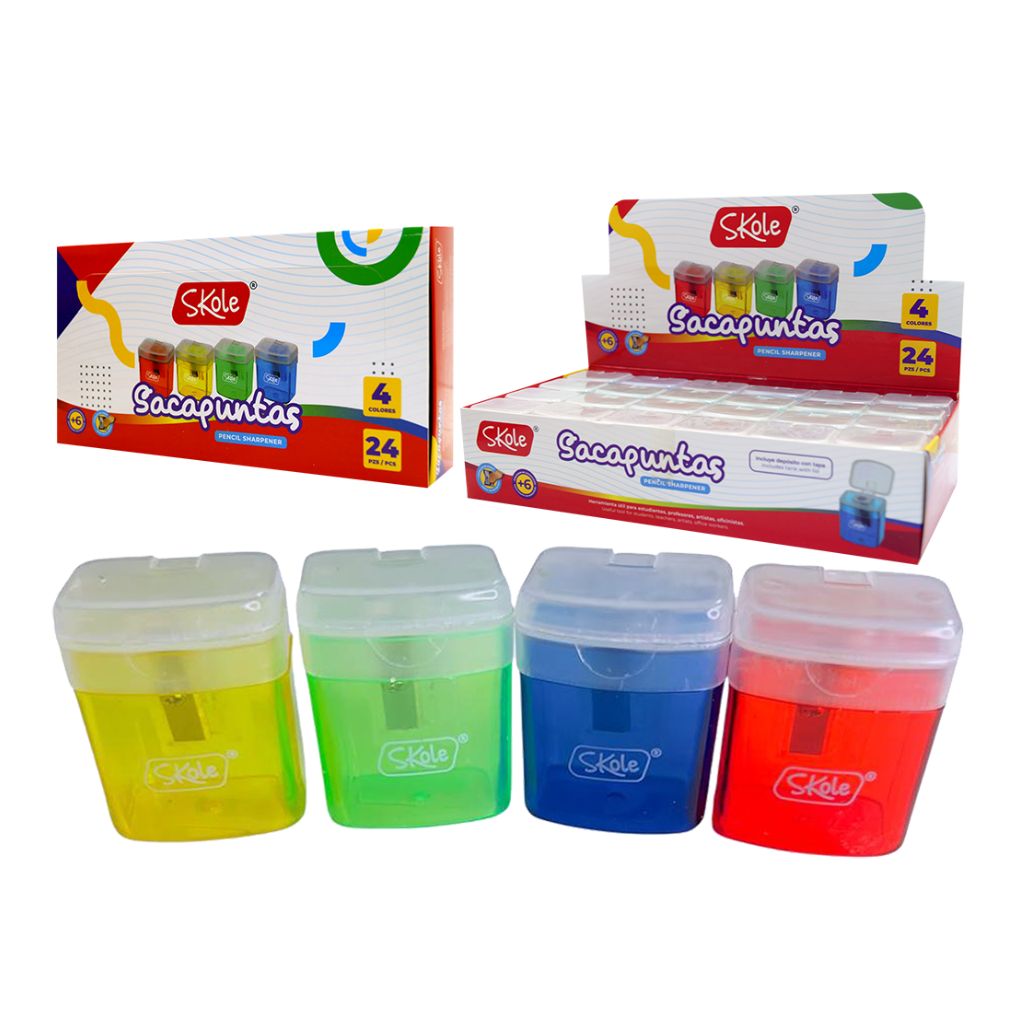 SACAPUNTA CON DEPÓSITO COLORES SURTIDOS (BOX 24PZAS) - Imagen 2
