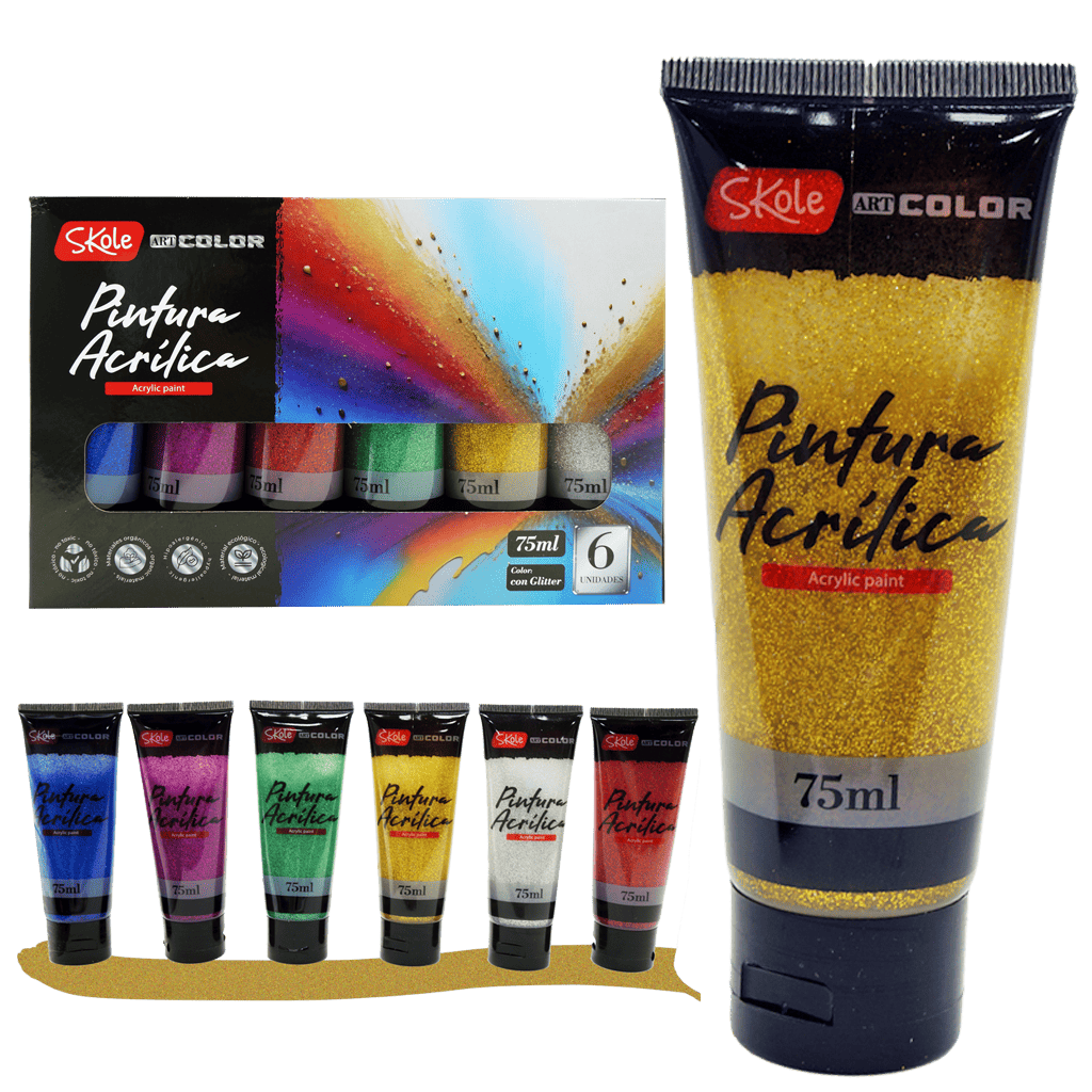 PINTURA ACRILICA GLITTER SKOLE PINTURA ACRILICA GLITTER SKOLE