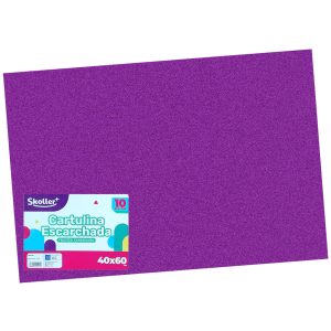 PAPEL GLITTER VIOLETA SET 10 PLIEGOS 40X60