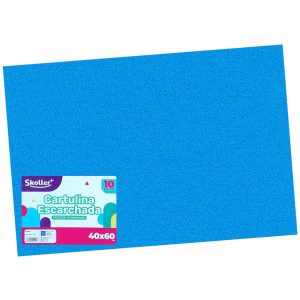 PAPEL GLITTER AZUL CIELO SET 10 PLIEGOS 40X60