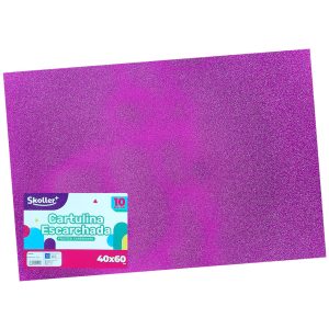 PAPEL GLITTER MAGENTA SET 10 PLIEGOS 40X60