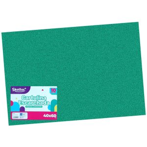 PAPEL GLITTER VERDE BOSQUE SET 10 PLIEGOS 40X60